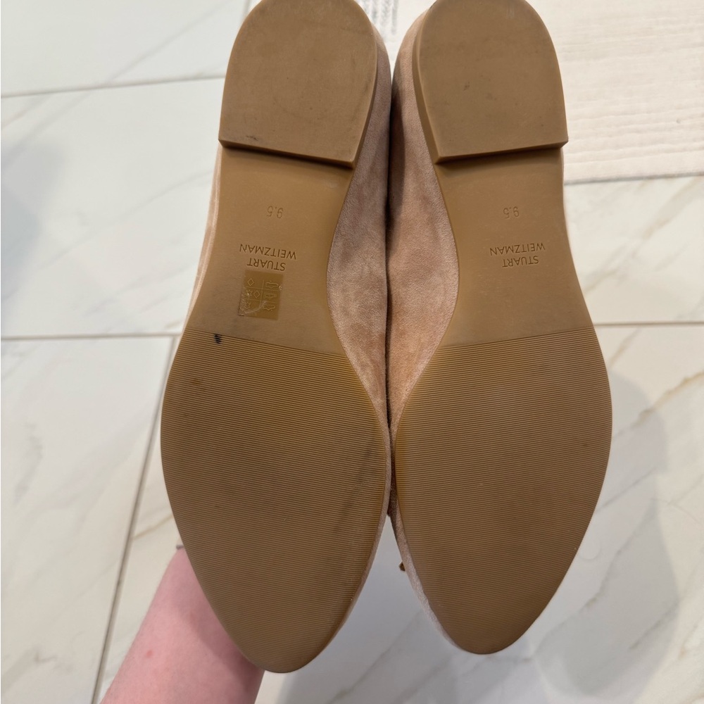 Stuart Weitzman Gabby Suede Bow Flats Bambino - Picture 5 of 5